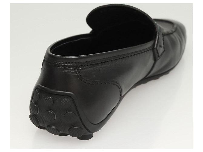 LOUIS VUITTON Scarpe da guida in pelle nera LV Auth bs25780 Nero - vista 20