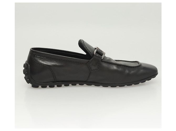 LOUIS VUITTON Scarpe da guida in pelle nera LV Auth bs25780 Nero - vista 21