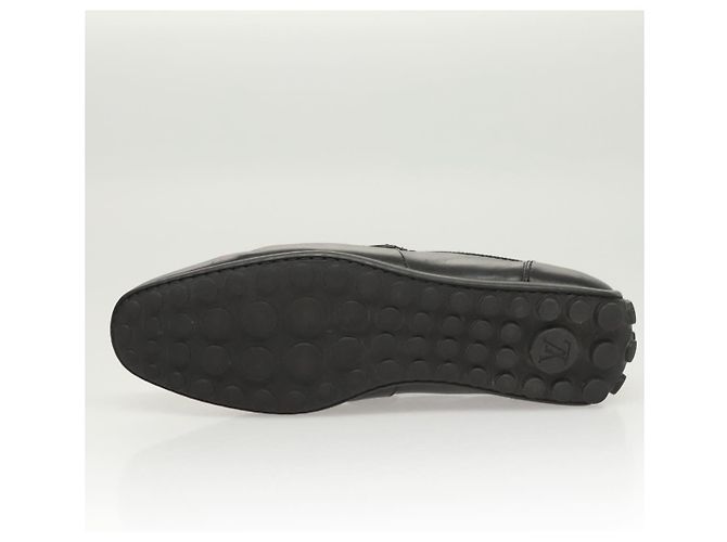 LOUIS VUITTON Scarpe da guida in pelle nera LV Auth bs25780 Nero - vista 24