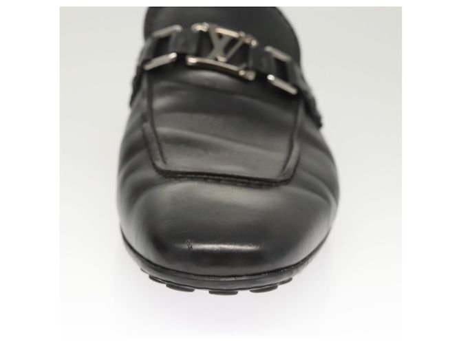 LOUIS VUITTON Scarpe da guida in pelle nera LV Auth bs25780 Nero - vista 29