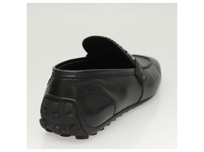 LOUIS VUITTON Scarpe da guida in pelle nera LV Auth bs25780 Nero - vista 3