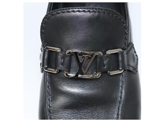 LOUIS VUITTON Scarpe da guida in pelle nera LV Auth bs25780 Nero - vista 30