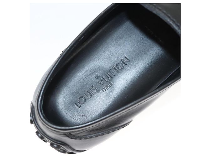 LOUIS VUITTON Scarpe da guida in pelle nera LV Auth bs25780 Nero - vista 31