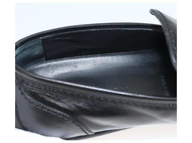 LOUIS VUITTON Scarpe da guida in pelle nera LV Auth bs25780 Nero - vista 32