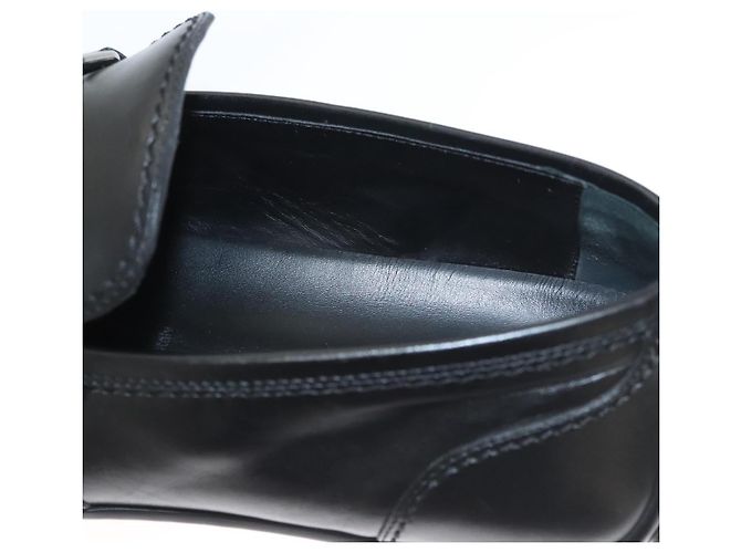 LOUIS VUITTON Scarpe da guida in pelle nera LV Auth bs25780 Nero - vista 33