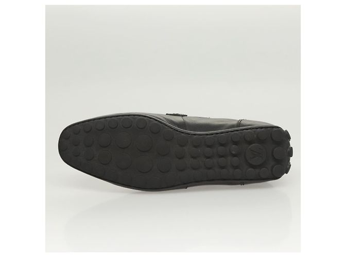 LOUIS VUITTON Scarpe da guida in pelle nera LV Auth bs25780 Nero - vista 7