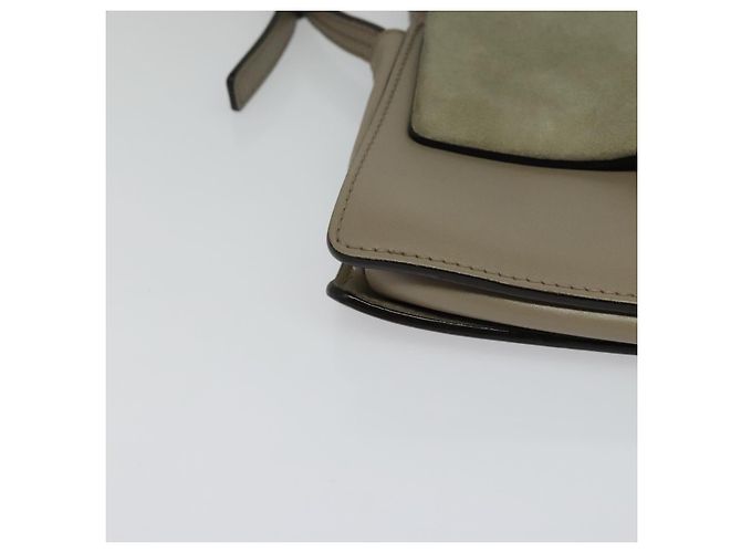 Chloé Borsa a Spalla Chloe Fay in Pelle Scamosciata Grigia Oro Auth BA1915 Marrone D'oro - vista 14