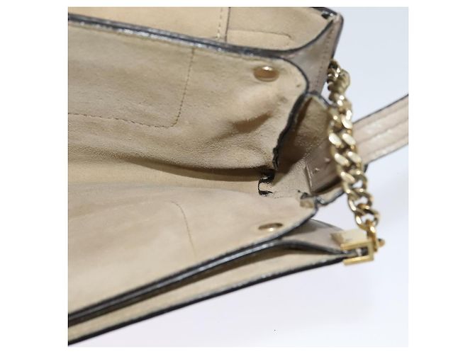Chloé Borsa a Spalla Chloe Fay in Pelle Scamosciata Grigia Oro Auth BA1915 Marrone D'oro - vista 18
