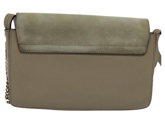 Chloé Borsa a Spalla Chloe Fay in Pelle Scamosciata Grigia Oro Auth BA1915 Marrone D'oro - vista 2