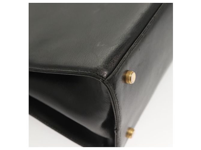 Sac à épaule Gancini en cuir noir et or Auth 124607 de Salvatore Ferragamo Doré - vue 14