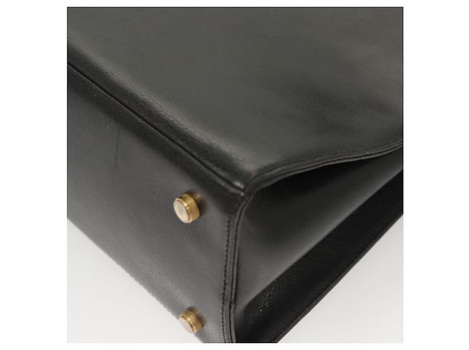 Sac à épaule Gancini en cuir noir et or Auth 124607 de Salvatore Ferragamo Doré - vue 15