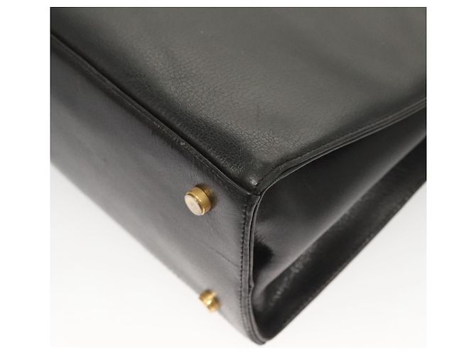 Sac à épaule Gancini en cuir noir et or Auth 124607 de Salvatore Ferragamo Doré - vue 16