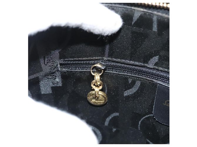 Sac à épaule Gancini en cuir noir et or Auth 124607 de Salvatore Ferragamo Doré - vue 21
