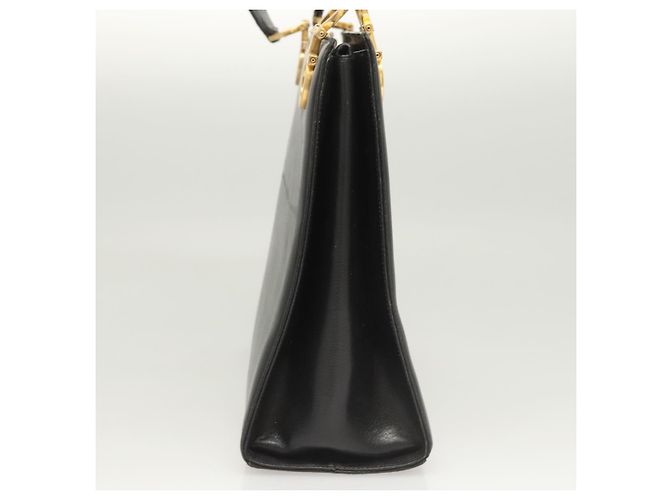 Sac à épaule Gancini en cuir noir et or Auth 124607 de Salvatore Ferragamo Doré - vue 3