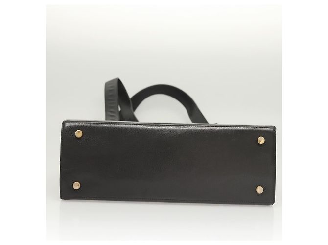 Sac à épaule Gancini en cuir noir et or Auth 124607 de Salvatore Ferragamo Doré - vue 5