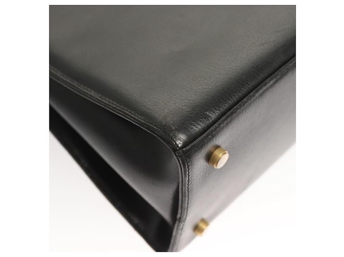 Sac à épaule Gancini en cuir noir et or Auth 124607 de Salvatore Ferragamo Doré - vue 9