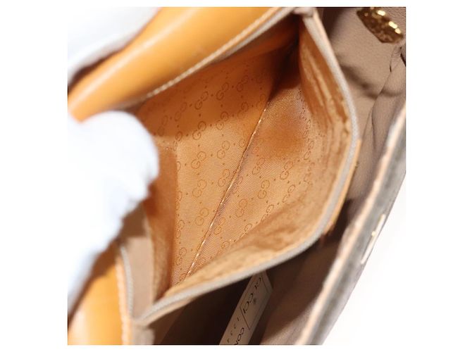 Borsa a spalla GUCCI in tela e pelle beige 007 261 0074 Auth BA1953 - vista 11