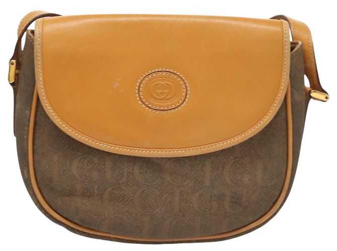 Borsa a spalla GUCCI in tela e pelle beige 007 261 0074 Auth BA1953 - vista 13