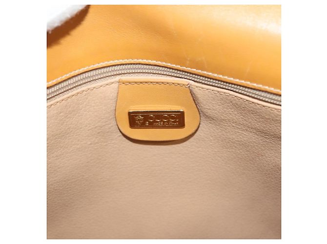 Borsa a spalla GUCCI in tela e pelle beige 007 261 0074 Auth BA1953 - vista 19