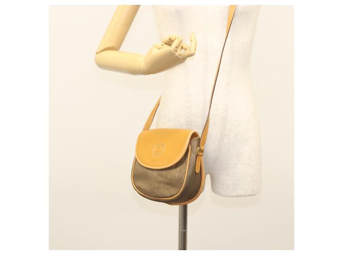 Borsa a spalla GUCCI in tela e pelle beige 007 261 0074 Auth BA1953 - vista 23