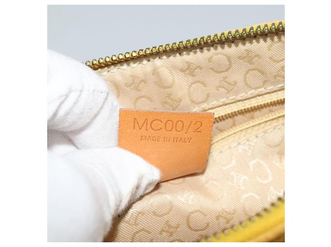 Céline Borsa a spalla in tela Macadam CELINE C in suede giallo oro Auth BA1861 D'oro - vista 12