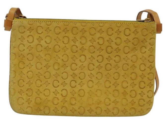 Céline Borsa a spalla in tela Macadam CELINE C in suede giallo oro Auth BA1861 D'oro - vista 13