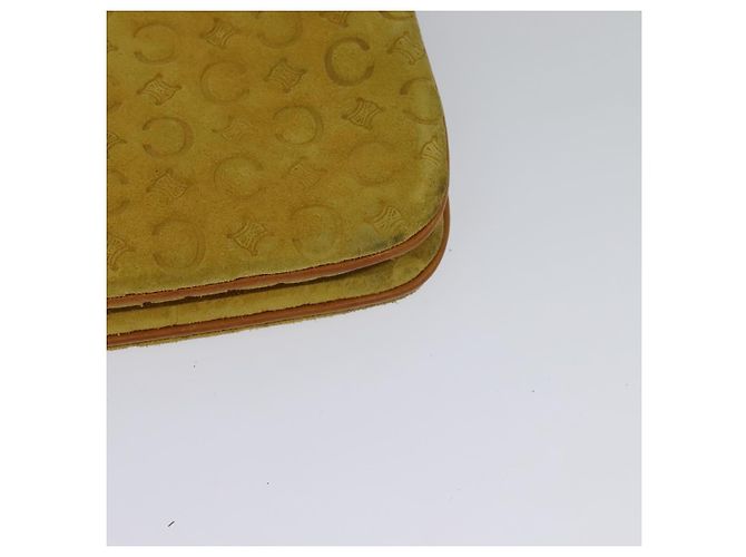 Céline Borsa a spalla in tela Macadam CELINE C in suede giallo oro Auth BA1861 D'oro - vista 16