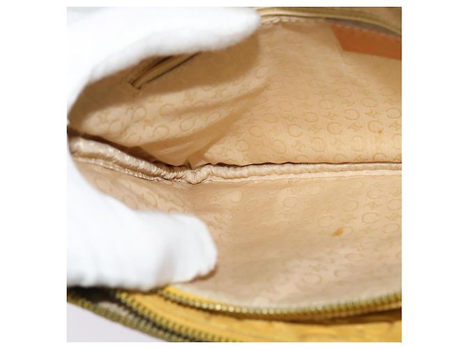Céline Borsa a spalla in tela Macadam CELINE C in suede giallo oro Auth BA1861 D'oro - vista 18