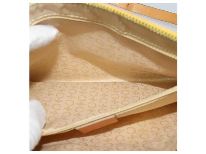 Céline Borsa a spalla in tela Macadam CELINE C in suede giallo oro Auth BA1861 D'oro - vista 19