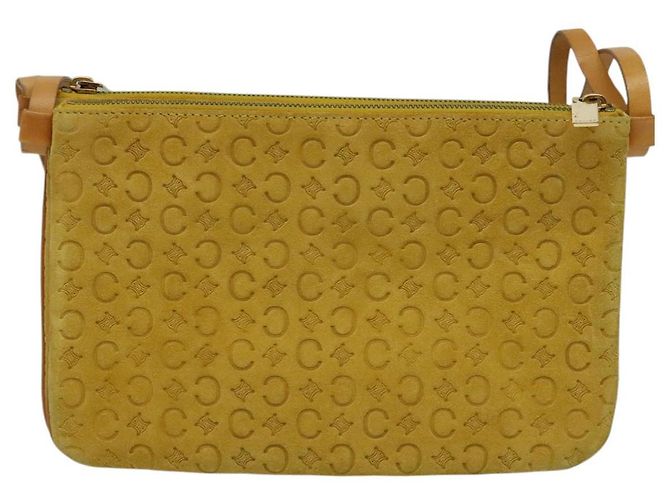 Céline Borsa a spalla in tela Macadam CELINE C in suede giallo oro Auth BA1861 D'oro - vista 2