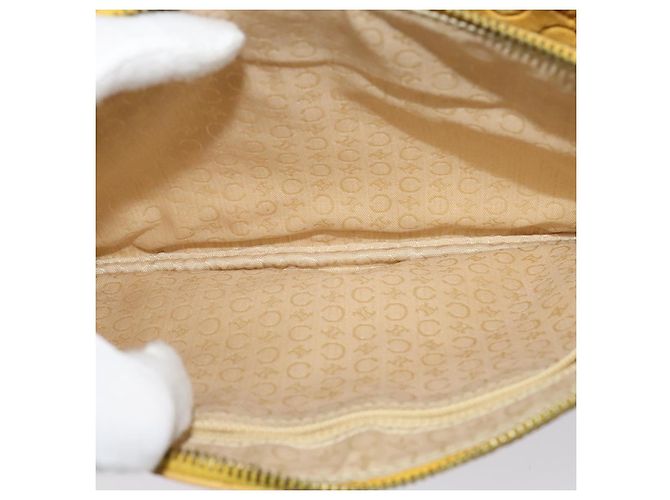 Céline Borsa a spalla in tela Macadam CELINE C in suede giallo oro Auth BA1861 D'oro - vista 20