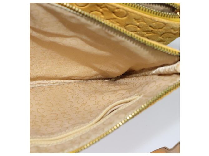 Céline Borsa a spalla in tela Macadam CELINE C in suede giallo oro Auth BA1861 D'oro - vista 21