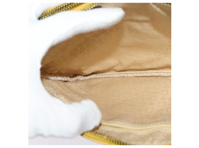 Céline Borsa a spalla in tela Macadam CELINE C in suede giallo oro Auth BA1861 D'oro - vista 22