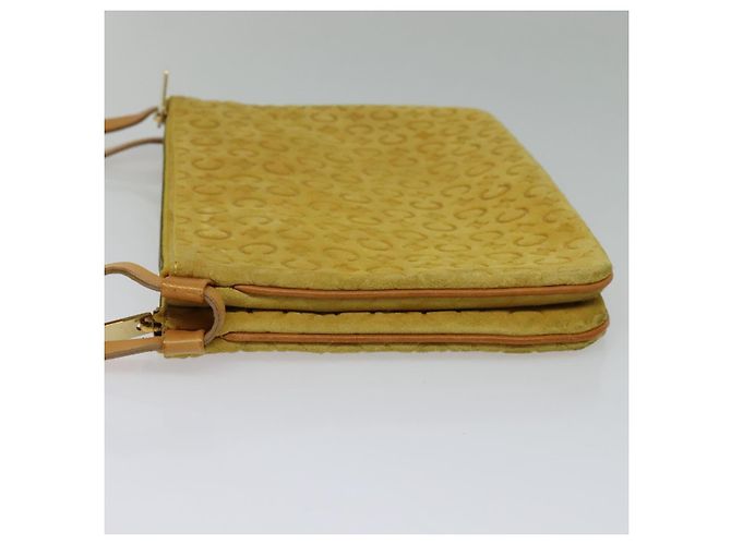 Céline Borsa a spalla in tela Macadam CELINE C in suede giallo oro Auth BA1861 D'oro - vista 3