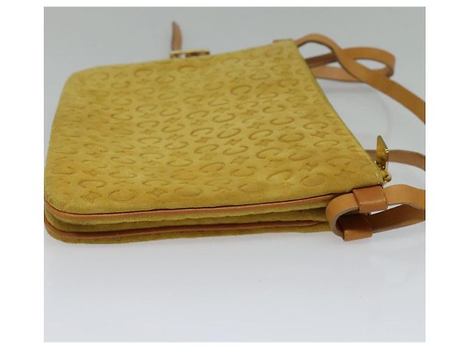 Céline Borsa a spalla in tela Macadam CELINE C in suede giallo oro Auth BA1861 D'oro - vista 4