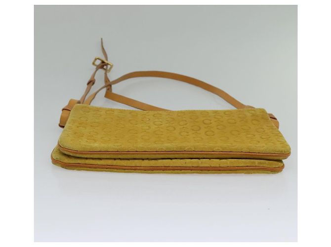 Céline Borsa a spalla in tela Macadam CELINE C in suede giallo oro Auth BA1861 D'oro - vista 5