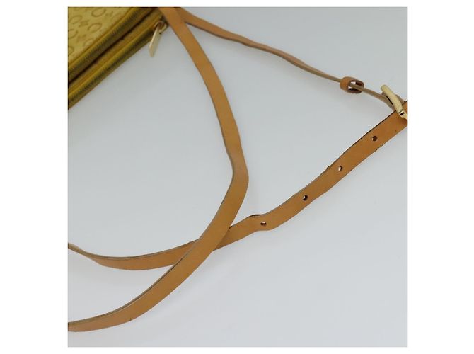 Céline Borsa a spalla in tela Macadam CELINE C in suede giallo oro Auth BA1861 D'oro - vista 7
