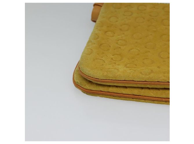 Céline Borsa a spalla in tela Macadam CELINE C in suede giallo oro Auth BA1861 D'oro - vista 9