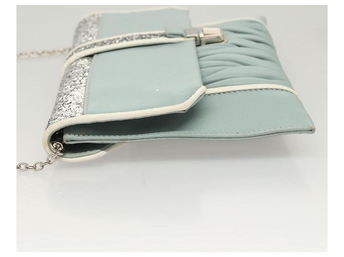Miu Miu Matelassé Schultertasche aus Leder, hellblau, Silber authentisch 124604 - Ansicht 5