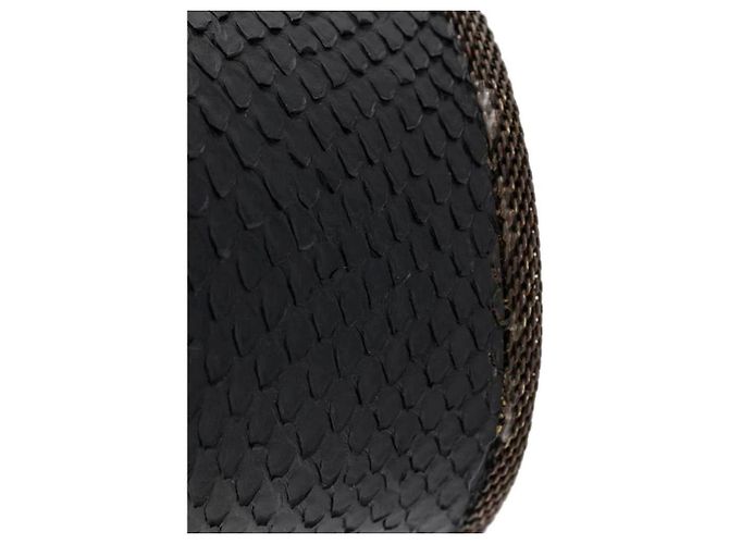 Bracciale in pelle di serpente nera Gianfranco Ferré - anni 2000 Nero - vista 3