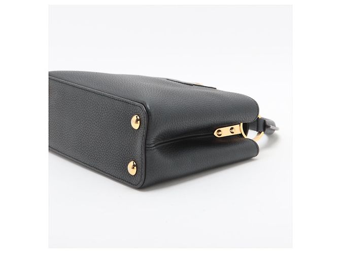 Louis Vuitton Borsa Capucines PM in pelle Taurillon nera a 2 modi Nero - vista 5