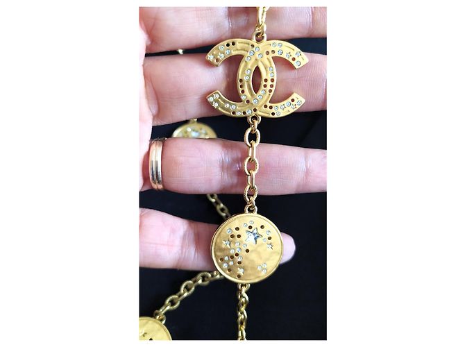 Collana Sautoir Chanel CC Oro Metallo D'oro - vista 4