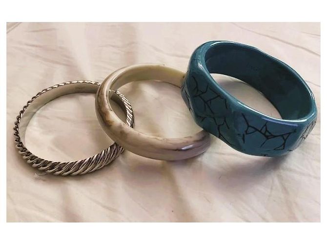 Conjunto raro de pulseras rígidas DOLCE & GABBANA turquesa plata marfil Multicolor - vista 3