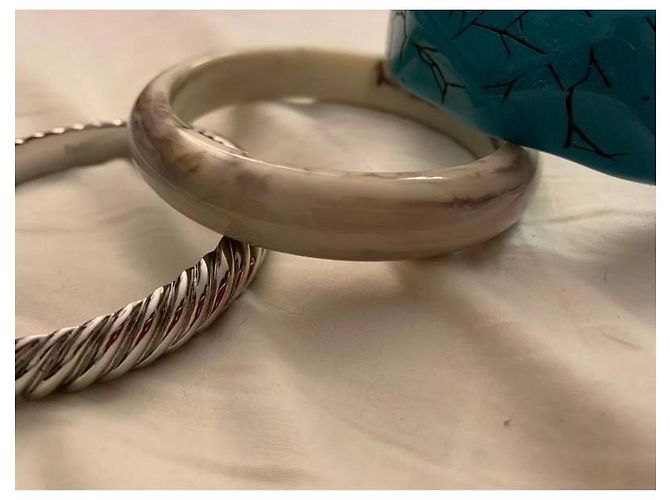 Conjunto raro de pulseras rígidas DOLCE & GABBANA turquesa plata marfil Multicolor - vista 5