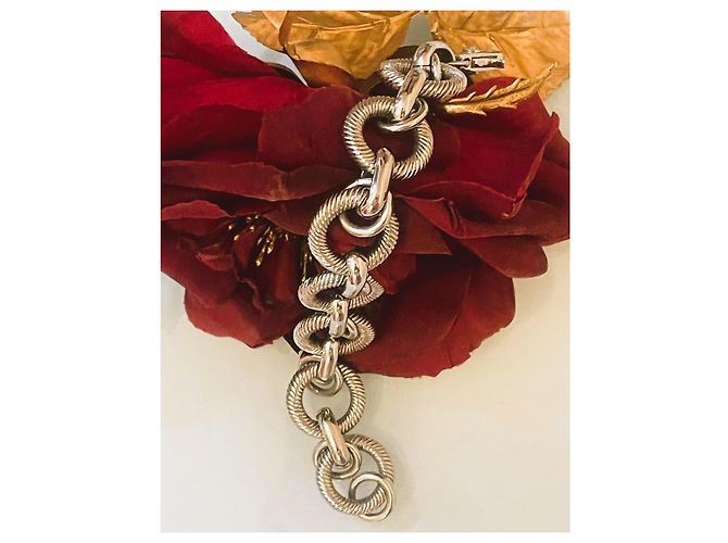 RARO raffinato bracciale DOLCE & GABBANA DJ0769 maglia marina circolare Argento - vista 3