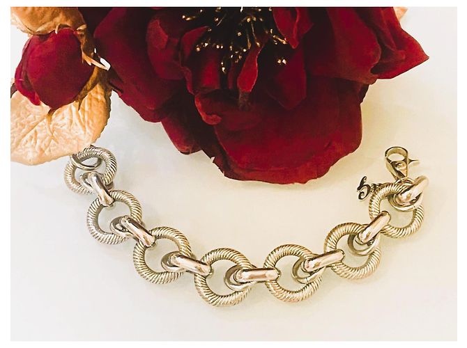 RARO raffinato bracciale DOLCE & GABBANA DJ0769 maglia marina circolare Argento - vista 5