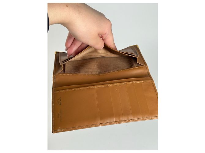 Céline Vintage Celine Leather Monogram ID holder card holder brown - view 4