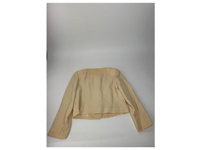 Giacca in seta vintage Balenciaga beige M - vista 10