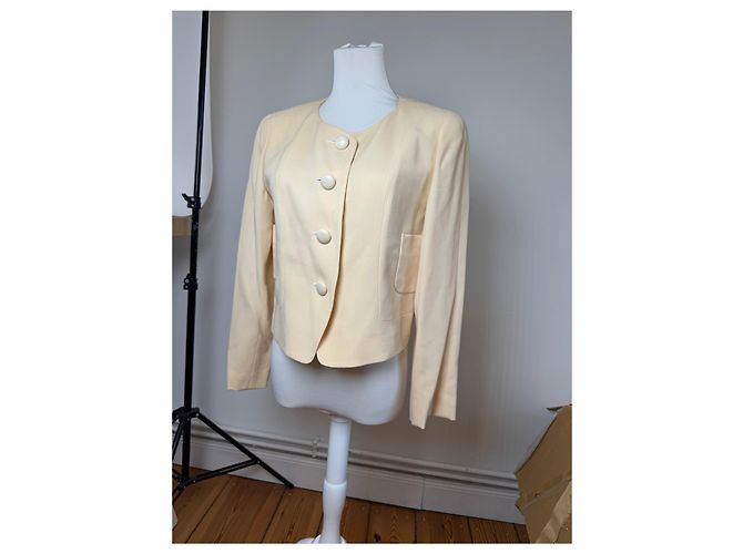 Giacca in seta vintage Balenciaga beige M - vista 14