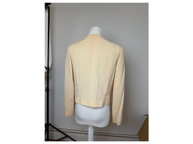 Giacca in seta vintage Balenciaga beige M - vista 15